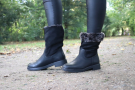 FUR BOOTS - ZWART