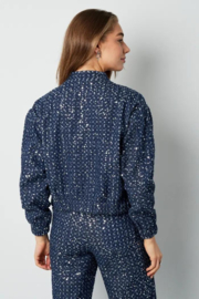 JACK MET PAILLETTEN - BLAUW