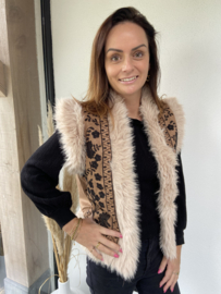 BOHO GILET MET FAUX FUR - CAMEL