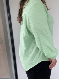 MOUSSELINE BLOUSE - MINTGROEN