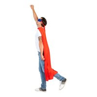 Superwoman cape met oogmasker - Roze - Superheldin - Volwassenen