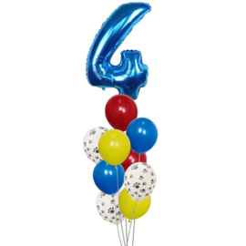 Paw Patrol Ballonnen met cijfer folie ballon - 10 stuks