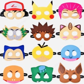 Pokemon maskers - 12 stuks - Mix