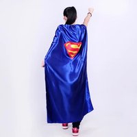 Superman cape met oogmasker - Blauw - Superheld - Volwassenen