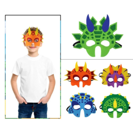 Dino maskers - Set van 8 stuks - Mix van kleuren - Van hoogwaardig vilt