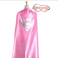 Superwoman cape met oogmasker - Roze - Superheldin - Volwassenen