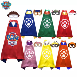 Paw Patrol capes met maskers - 9 stuks -  Mix van kleuren