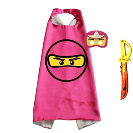 Ninjago cape en masker - In alle kleuren- Met Ninja zwaard