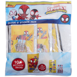 Set van 10 Spiderman Kleur- en Stickerset Uitdeelcadeautjes