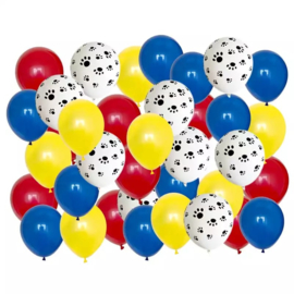 Paw Patrol ballonnen  - 40 stuks - Blauw, rood, geel en wit