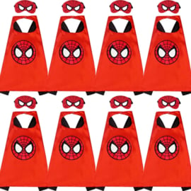 Spiderman feest capes en maskers - 8 stuks