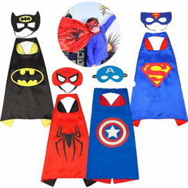 Superhelden feest capes en maskers - 8 stuks