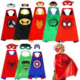 Superhelden feest capes en maskers - 8 stuks