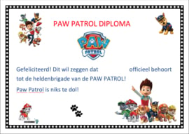 Paw Patrol diploma - A4 formaat