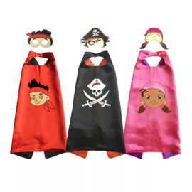 Piraten cape met masker - Diverse kleuren
