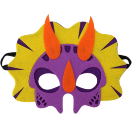 Dino maskers - Set van 8 stuks - Mix van kleuren - Van hoogwaardig vilt
