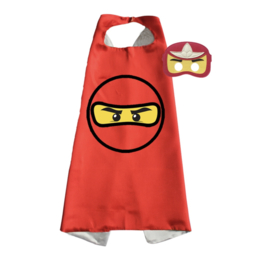 Ninjago cape en masker - Rood - Kai