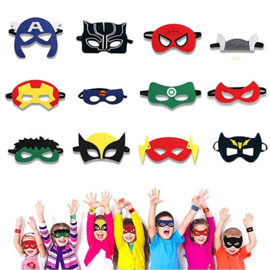 Superhelden maskers - 12 stuks - Mix