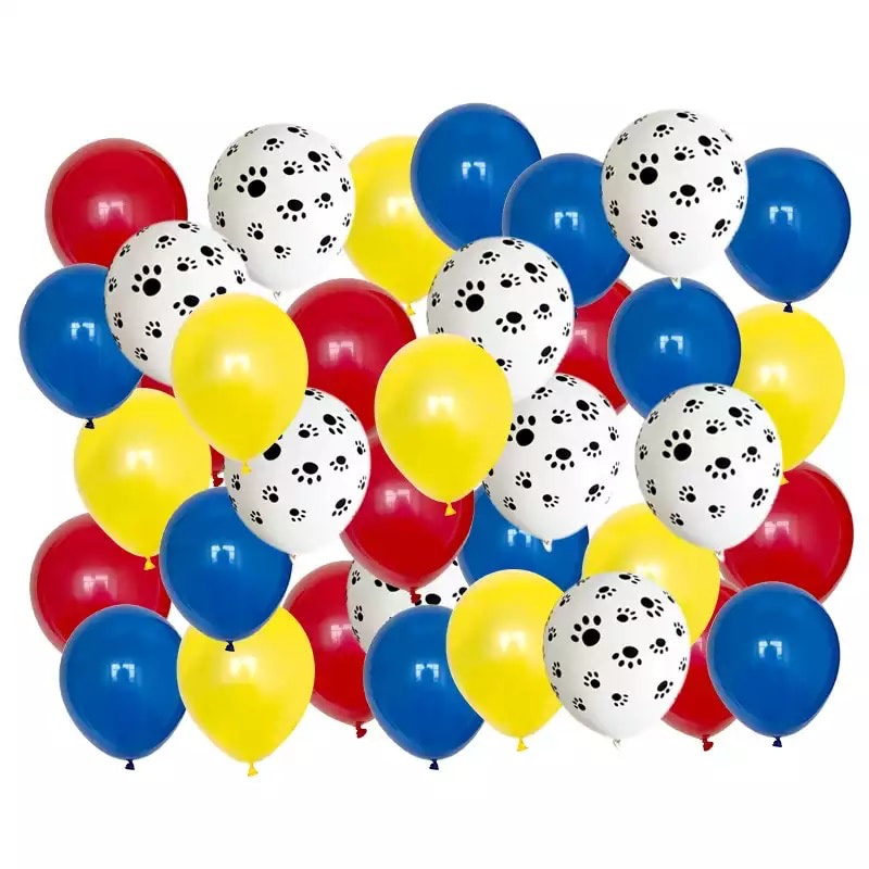 waterval Van Klap Paw Patrol ballonnen - 40 stuks - Blauw, rood, geel en wit | Paw Patrol  kinderfeest | Feestjesbaas