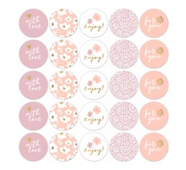 Stickers | Coeurs de Fleurs (peach) - 5 stuks