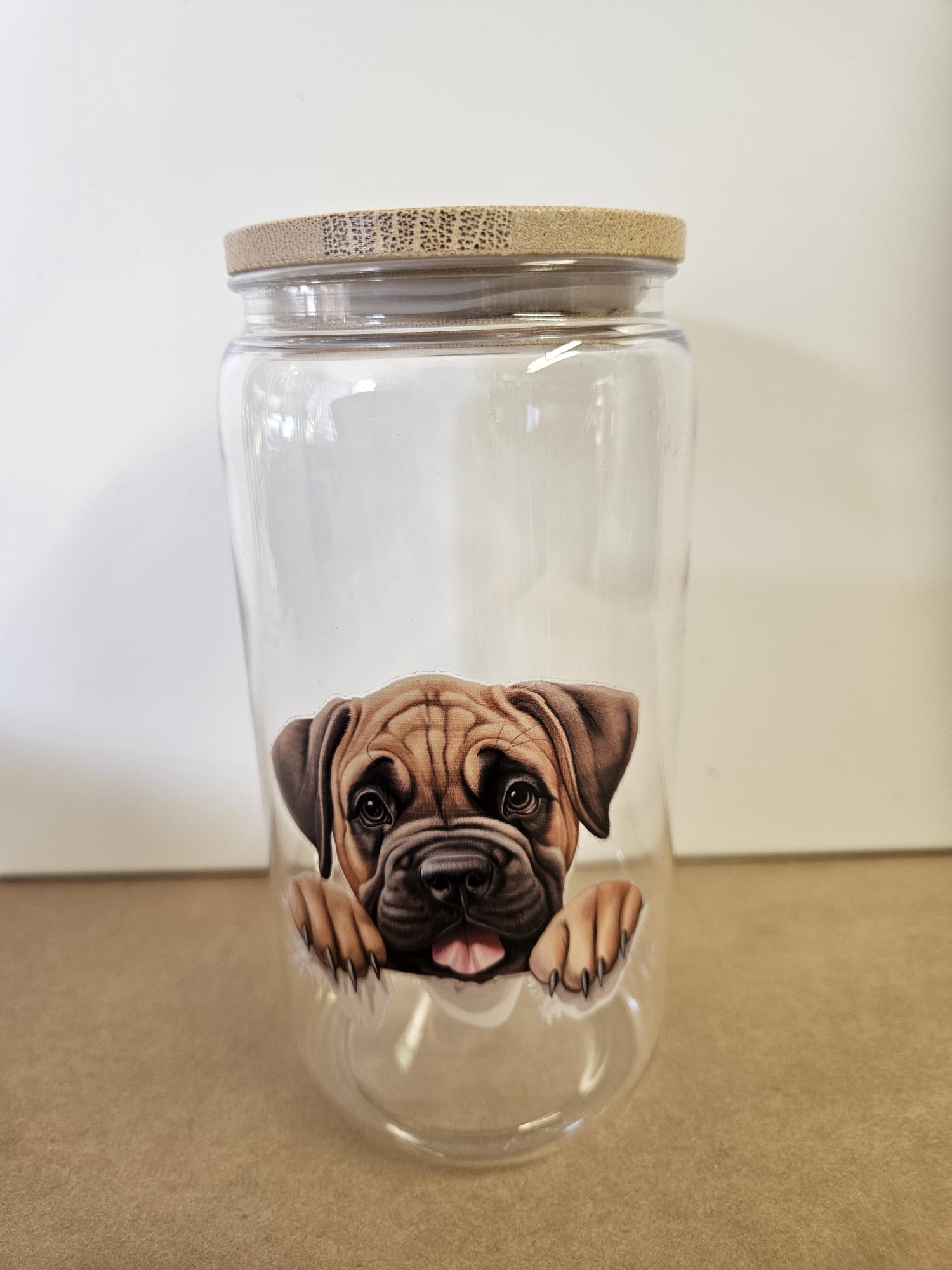 Mooie handgemaakte plastic drinkbeker met Bull Mastiff