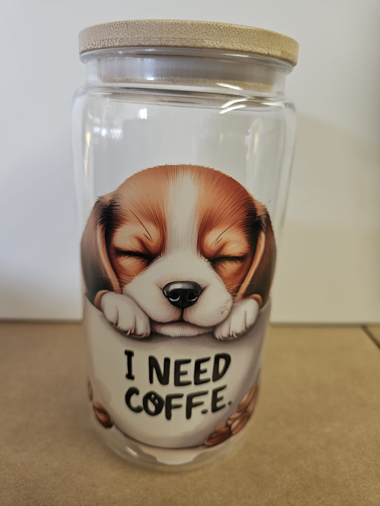 Mooie handgemaakte plastic drinkbeker met Beagle