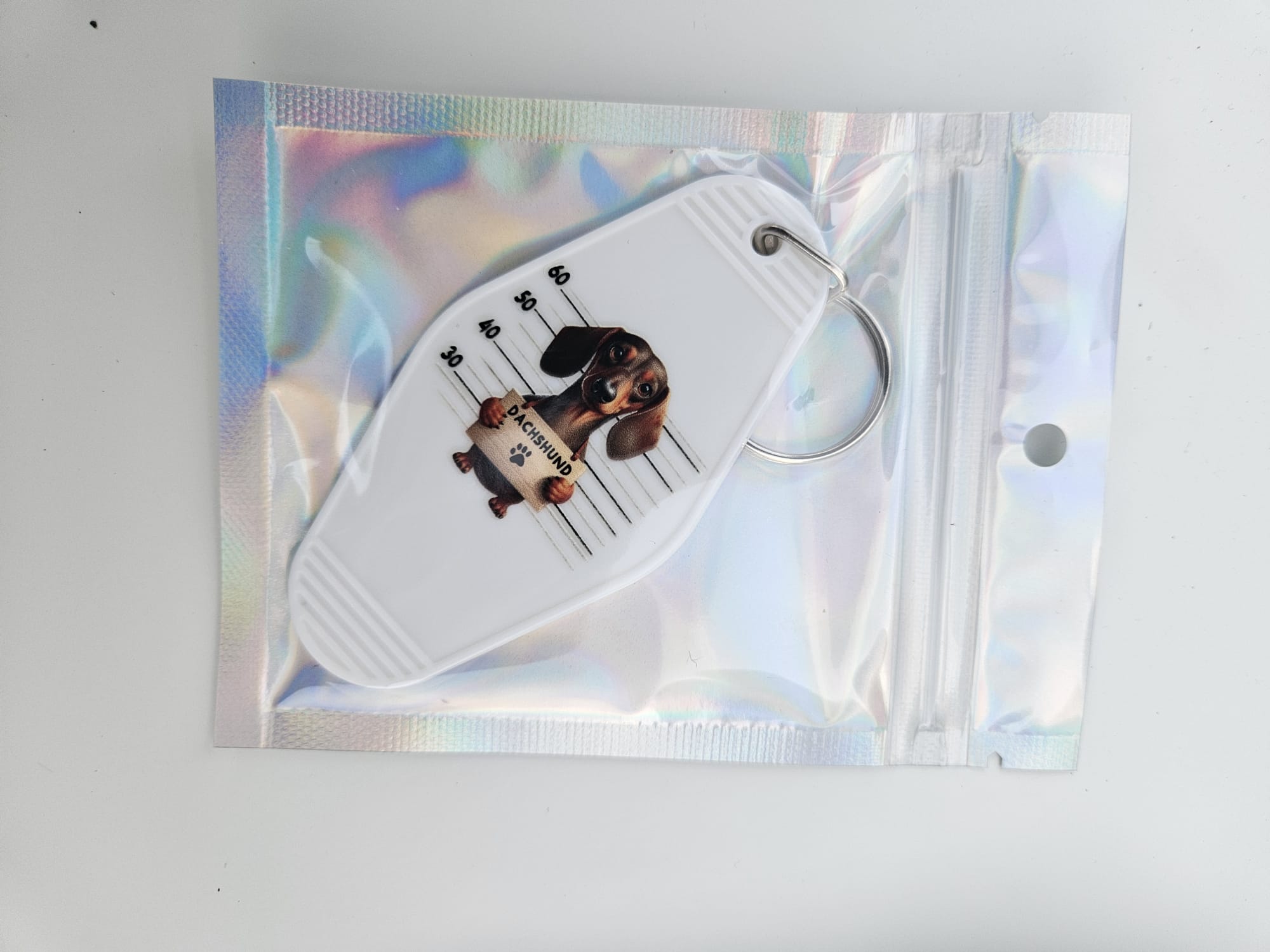 Mooie handgemaakte sleutelhanger met Teckel