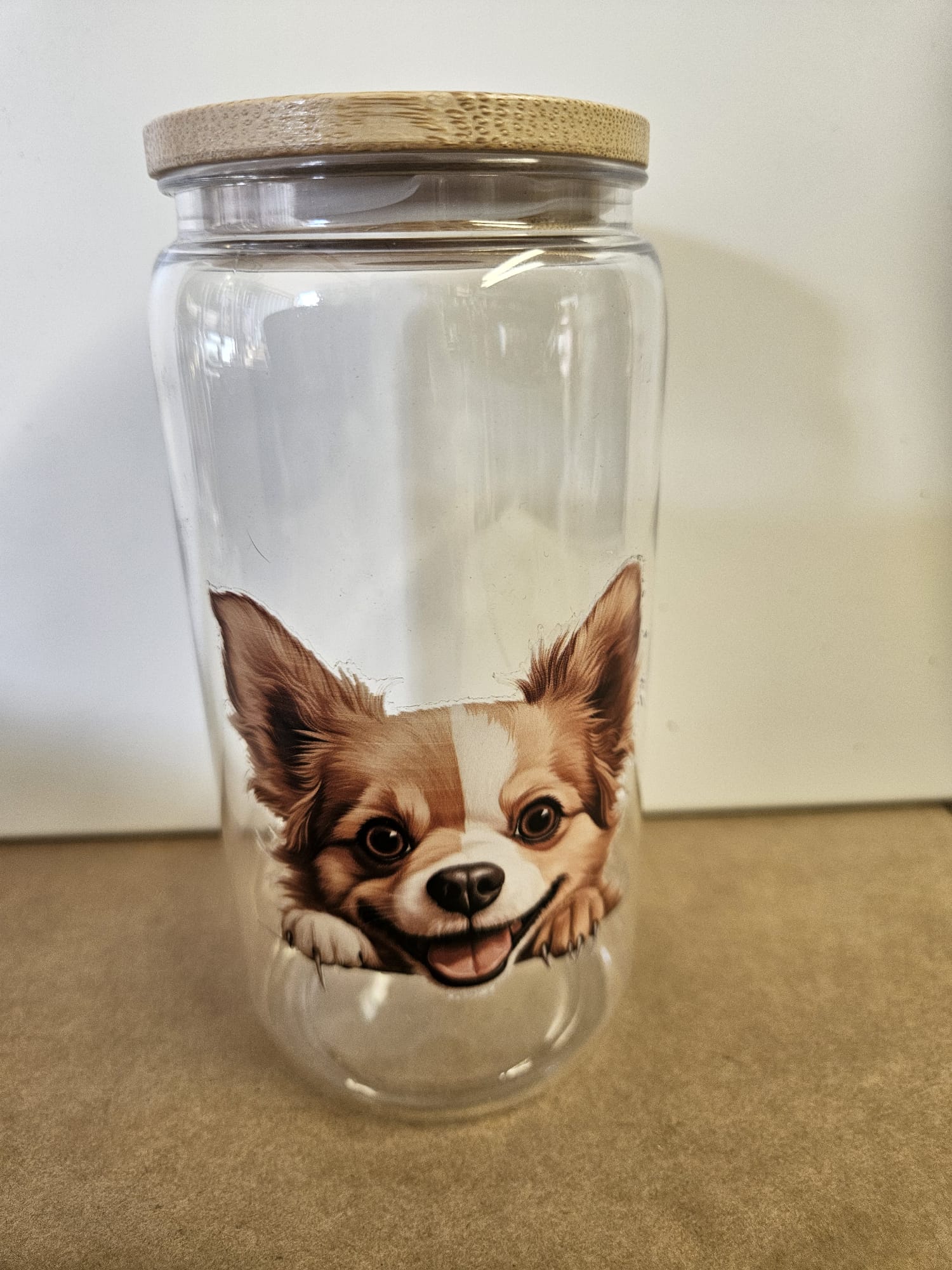 Mooie handgemaakte plastic drinkbeker met Chihuahua
