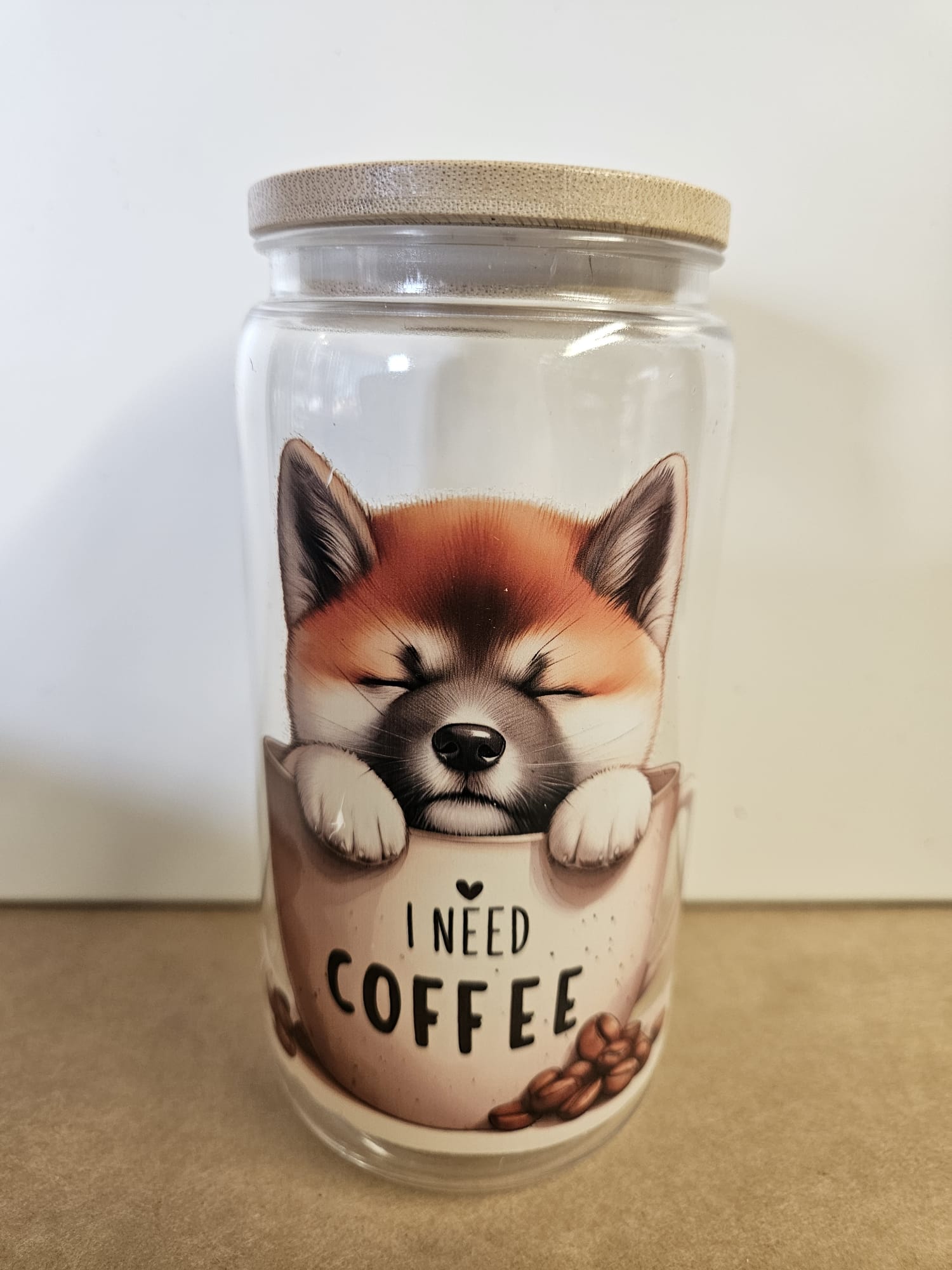 Mooie handgemaakte plastic drinkbeker met Shiba Inu/Akita