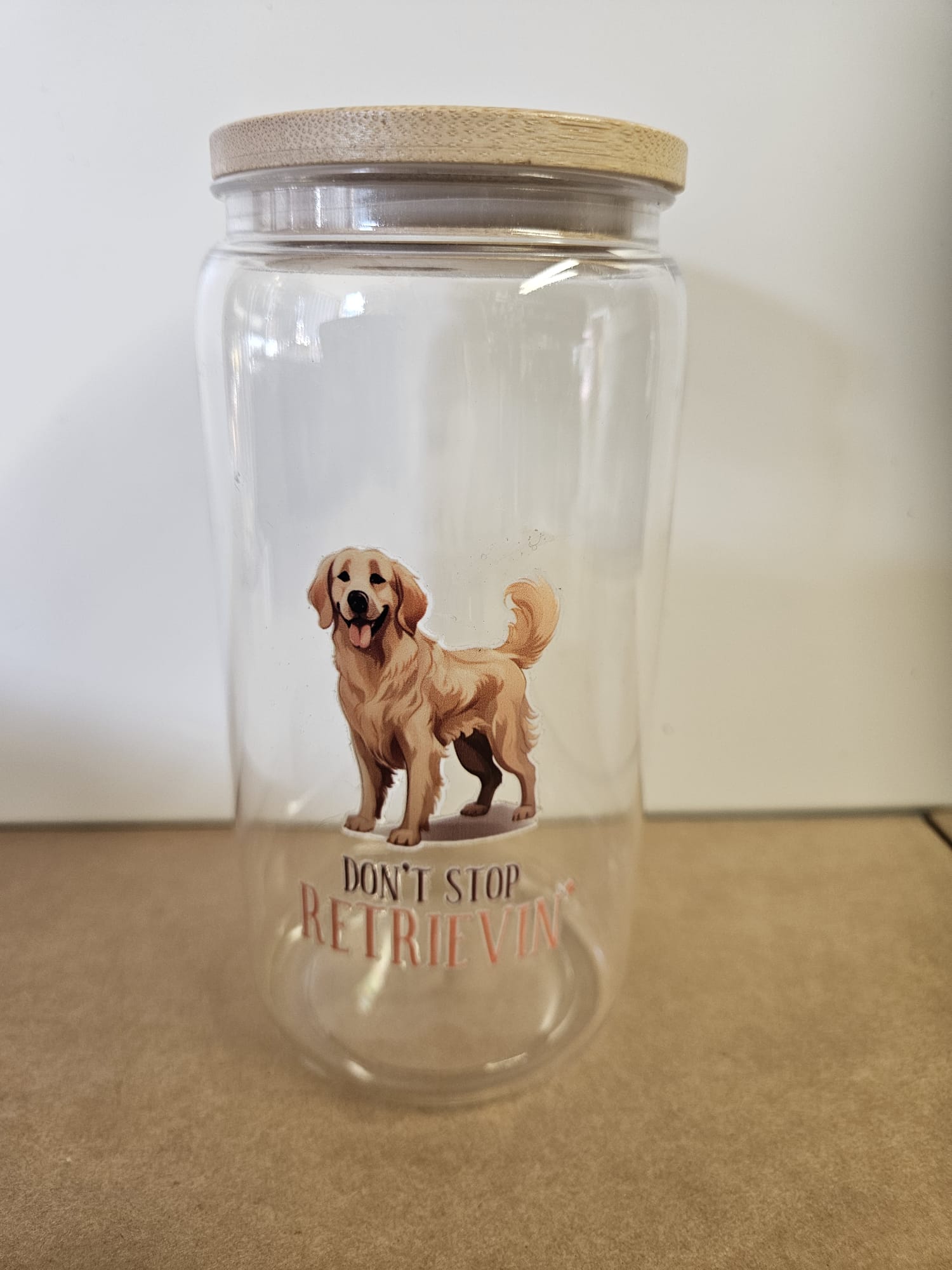 Mooie handgemaakte plastic drinkbeker met Golden Retriever