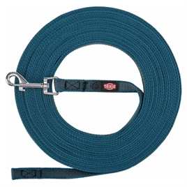 TRIXIE HONDENRIEM SLEEPLIJN MET RUBBER ANTI SLIP PETROL BLAUW L/XL 5 MTR X 1,7 CM