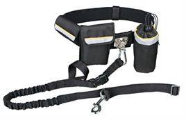 TRIXIE HEUPRIEM MET JOGGINGLIJN ZWART RIEM 60-120 CM LIJN 100-135 CM