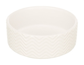 TRIXIE VOERBAK / DRINKBAK WAVE KERAMIEK WIT