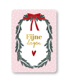 Kerstkaart |   Fijne dagen (roze)