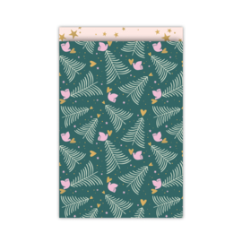 X-mas | Peaceful Pines groen | 17 x 25 cm | 5 stuks