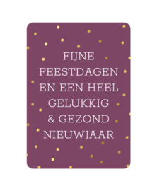 Kerstkaart | Fijne feestdagen & gezond nieuwjaar (paars)