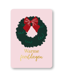 Kerstkaart | Warme feestdagen (kerstkrans)