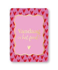Enkele kaart | Vandaag is het feest (hartjes)