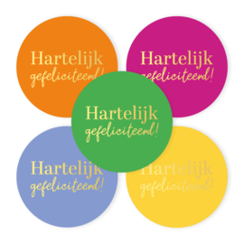 Stickers | Hartelijk gefeliciteerd (2) | 10 stuks