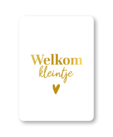 Enkele kaart | Welkom kleintje (wit/goud)