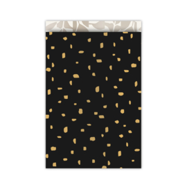 Cadeauzakjes | Minimal Dots goud/zwart - 17x25 cm