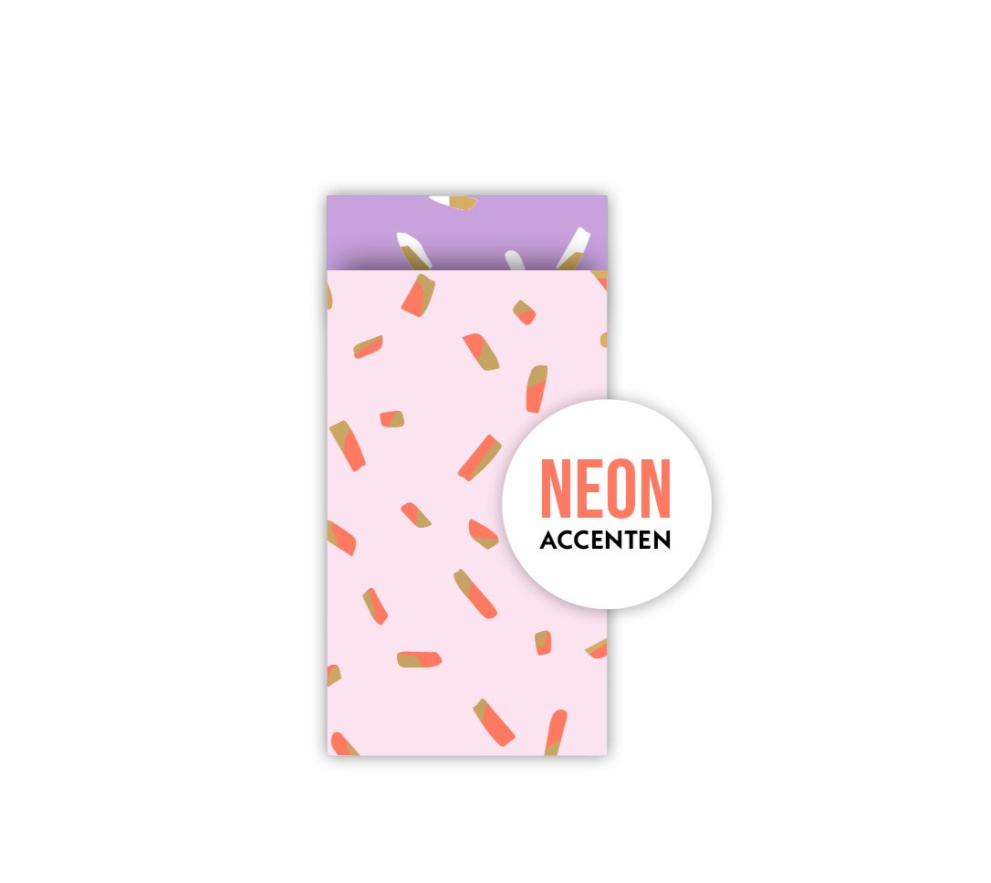 Cadeauzakjes | Colorful Confetti - Roze | 7 x 13 cm