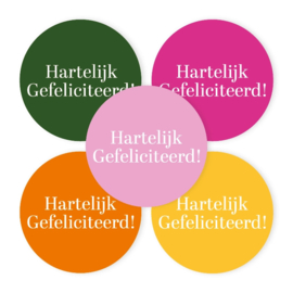 Stickers | Hartelijk gefeliciteerd (3) | 10 stuks