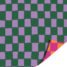 Cadeaupapier | Grid Green/purple