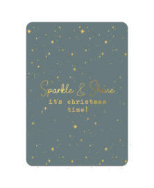 Kerstkaart | Sparkle & shine (groen)
