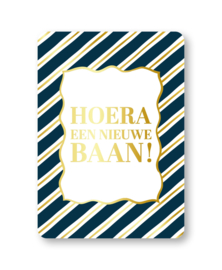 Enkele kaart | Hoera een nieuwe baan (donkerblauw)