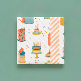 Cadeaupapier | Birthday Cake - Stripes Peach | 3 meter