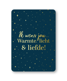 Kerstkaart |  Ik wens jou warmte, licht & liefde