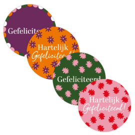 Stickers | Gefeliciteerd Bohemian | 12 stuks