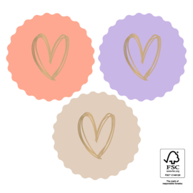 Stickers | Heart Gold | 12 stuks